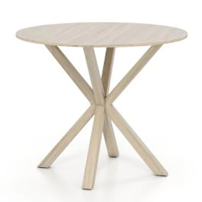 36" Wood Dining Table, Intersecting Pedestal Base for 2-4 People - Brown