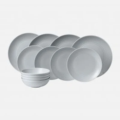 Gordon Ramsay Maze Light Grey 12-Piece Dinnerware Set