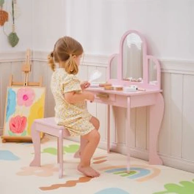 Kids Vanity Table and Chair Set