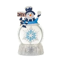 Blue Snowman LED Snow Globe