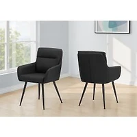 Chaise de salle à manger, ensemble de 2 - Similicuir, 34 po