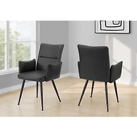 Chaise de salle à manger, ensemble de 2 - Similicuir, 35 po