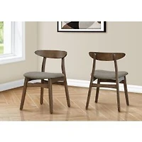 Chaise de salle à manger, ensemble de 2 - Noyer brun, 30 po