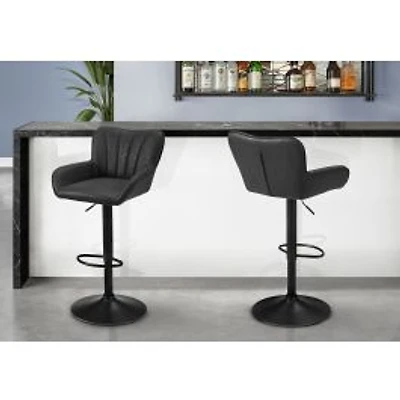 Barstool, Set of 2 - PU Upholstery