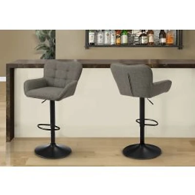Adjustable Barstool, Set of 2 - Black Metal