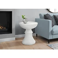 White Pedestal Indoor/Outdoor Accent Table