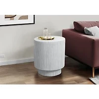White Round Pedestal Indoor/Outdoor Accent Table