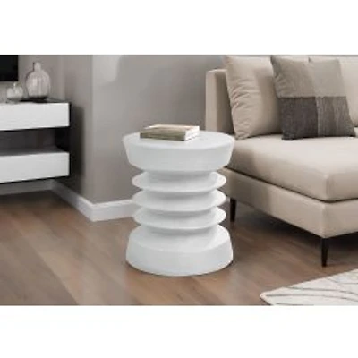 Round White Indoor/Outdoor Accent Table