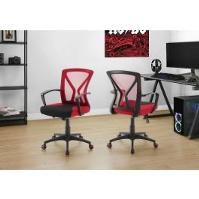 Gaming Office Chair - Black with Red Fabric