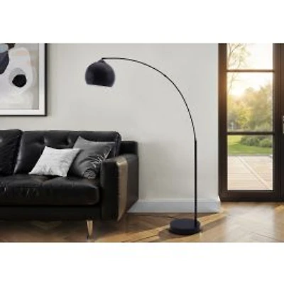 Arc Floor Lamp - Black Metal, 74"