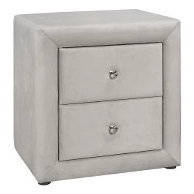 Upholstered Nightstand - Light Beige