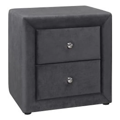 Upholstered Nightstand - Dark grey