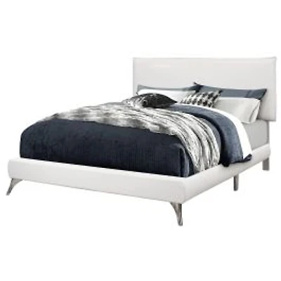 Rectangular Elegant Nailhead Trim Bed Frame - Queen