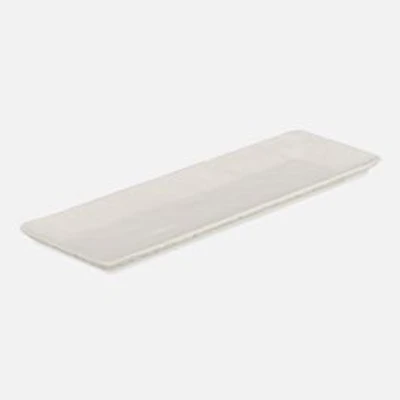 Japandi Rectangular Tray, White - 33cm