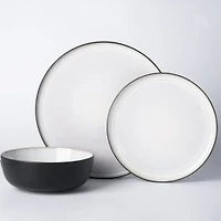 Brilliant Quartz Noir Dinnerware Set, 12 Pieces