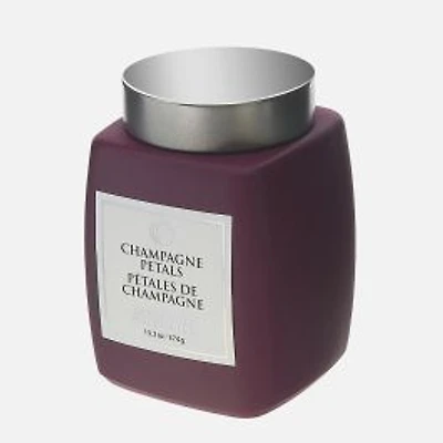 Luxe Scented Square Candle with Lid, Champagne Petals - Purple