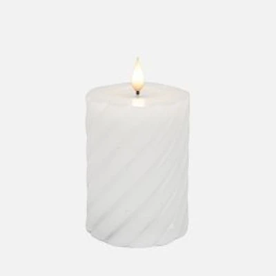 Bougie DEL en spirale sans parfum avec minuterie - Blanc chaud