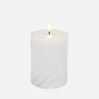 Bougie DEL en spirale sans parfum avec minuterie - Blanc chaud