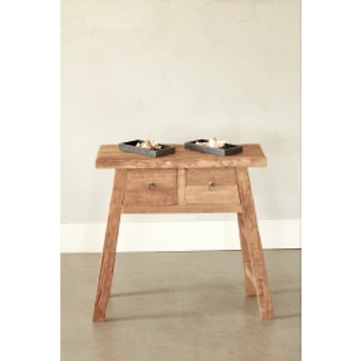 A-Frame Console in Recycled Teak - 2 Drawers
