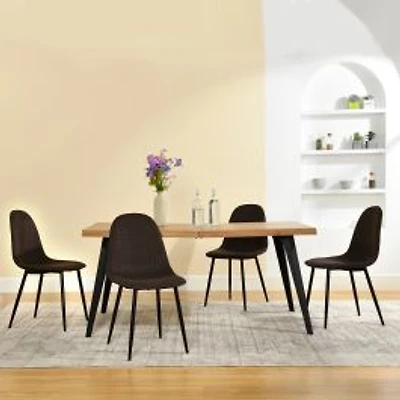 Maison Classqiue 5-Piece Dining Set Manufactured Wood Table with Sepia Dining Chairs