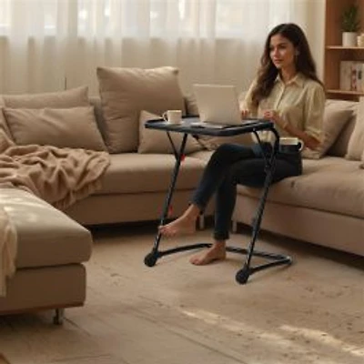 Folding Tray Tables with 4 Height Settings - Set of 2