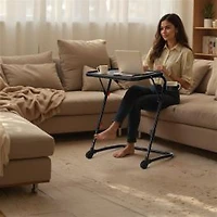 Folding Tray Tables with 4 Height Settings - Set of 2