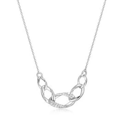 ELLE Sterling Silver & Cubic Zirconia Multi Link Necklace