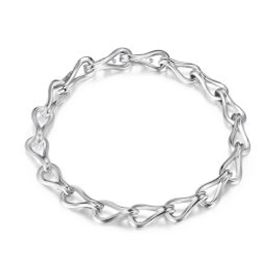 ELLE Sterling Silver Interlocking Link Bracelet
