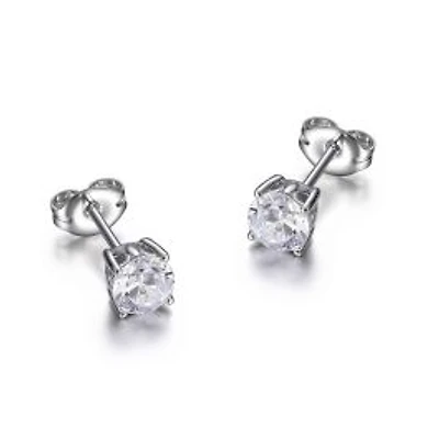 Reign Sterling Silver & Cubic Zirconia 5mm Round Stud Earrings