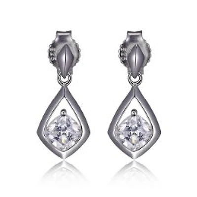ELLE Sterling Silver & Cubic Zirconia Cushion Earrings