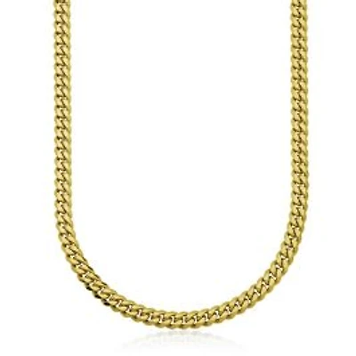 STEELX Stainless Steel 10mm Gold Plated Curb Chain Necklace 24