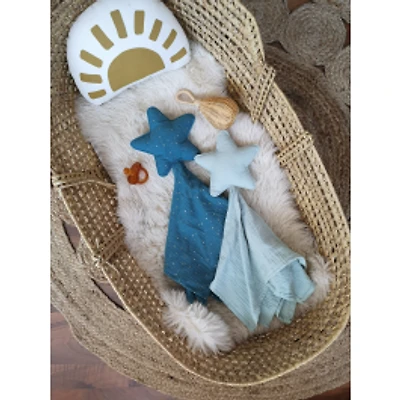 Baby Star Security Blanket, Set of 2 - Light Blue & Teal