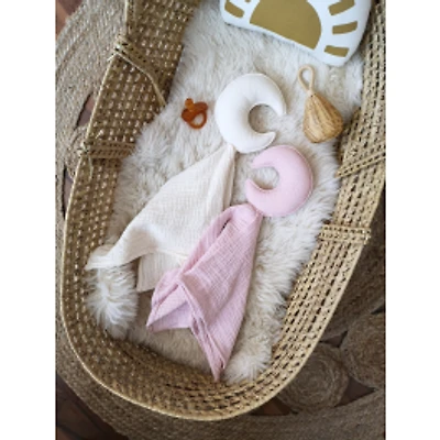 Baby Moon Security Blanket, Set of 2 - White & Pink