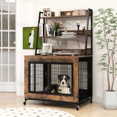 Industrial Dog Kennel Dog Crate Furniture, Storage Shelves