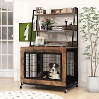 Industrial Dog Kennel Dog Crate Furniture, Storage Shelves