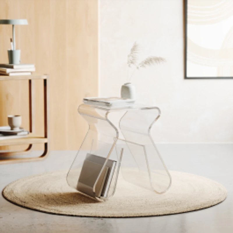 Magino Tabouret / table d’appoint avec porte-magazines