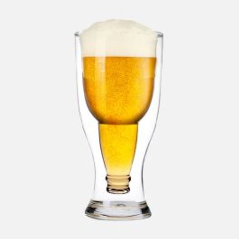 JS Gourmet Upside Down Double Walled Beer Glass - 450ml