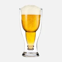 JS Gourmet Upside Down Double Walled Beer Glass - 450ml
