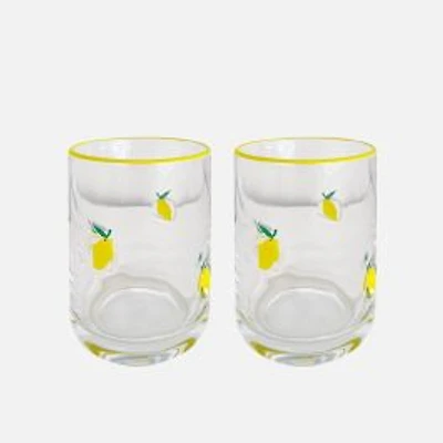 JS Gourmet Icon Lemon Embedded DOF Glasses, Set of 2