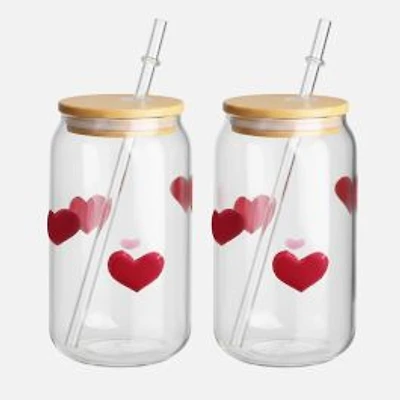 JS Gourmet Tumblers, Set of 2 - Heart Icon