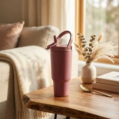 JS Gourmet Double-Wall Tumbler, 32oz - Blush pink
