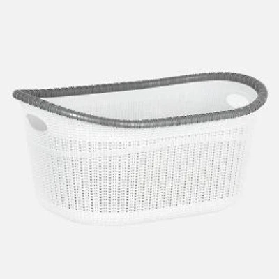 Laundry Basket Ovel White (35 L)