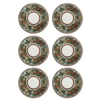 Set of 6 Salerno Pomegranate Plates by Maxwell & Williams (20 cm) - Pomegranate