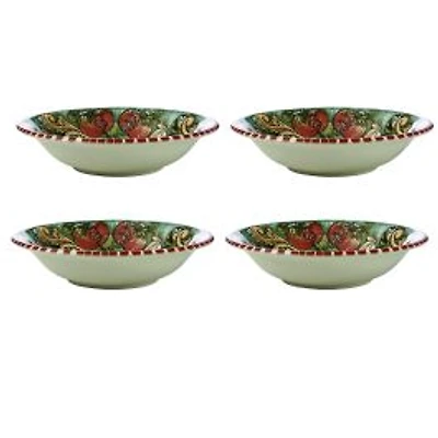 Set of 4 Salerno Pomegranate Pasta Bowls by Maxwell & Williams (21 cm)