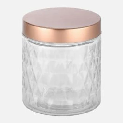 JS GOURMET Diamond Embossed Glass Canister