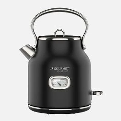 JS GOURMET Retro Electric Stainless Steel Kettle - Black Matte