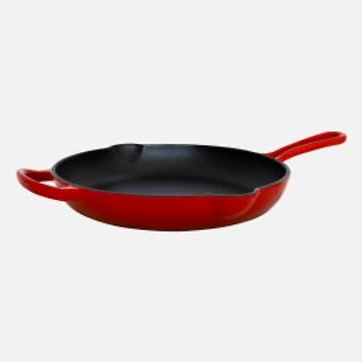 JS GOURMET Enamelled Cast Iron Frying Pan Cherry Red 26 cm