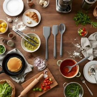 JS GOURMET Silicone Utensil Set Dark Grey, Set of 5