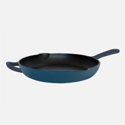 JS Gourmet Cast Iron Round Pan, 26cm - Sapphire Blue