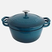 JS GOURMET Stackable Enamelled Cast Iron Pot, Set of 3 - Sapphire Blue